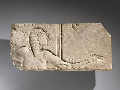 Relief of an Aged Courtier, Possibly from Saqqara, Egypt by New Kingdom Egyptian